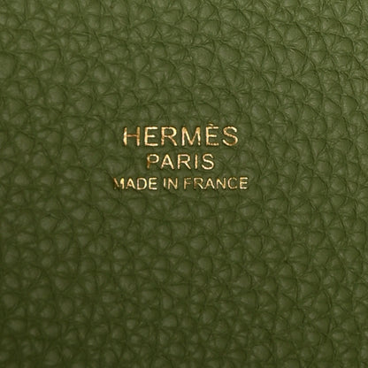Hermes Taurillon Clemence Picotin Lock 22 MM Vert Criquet 6 of 11