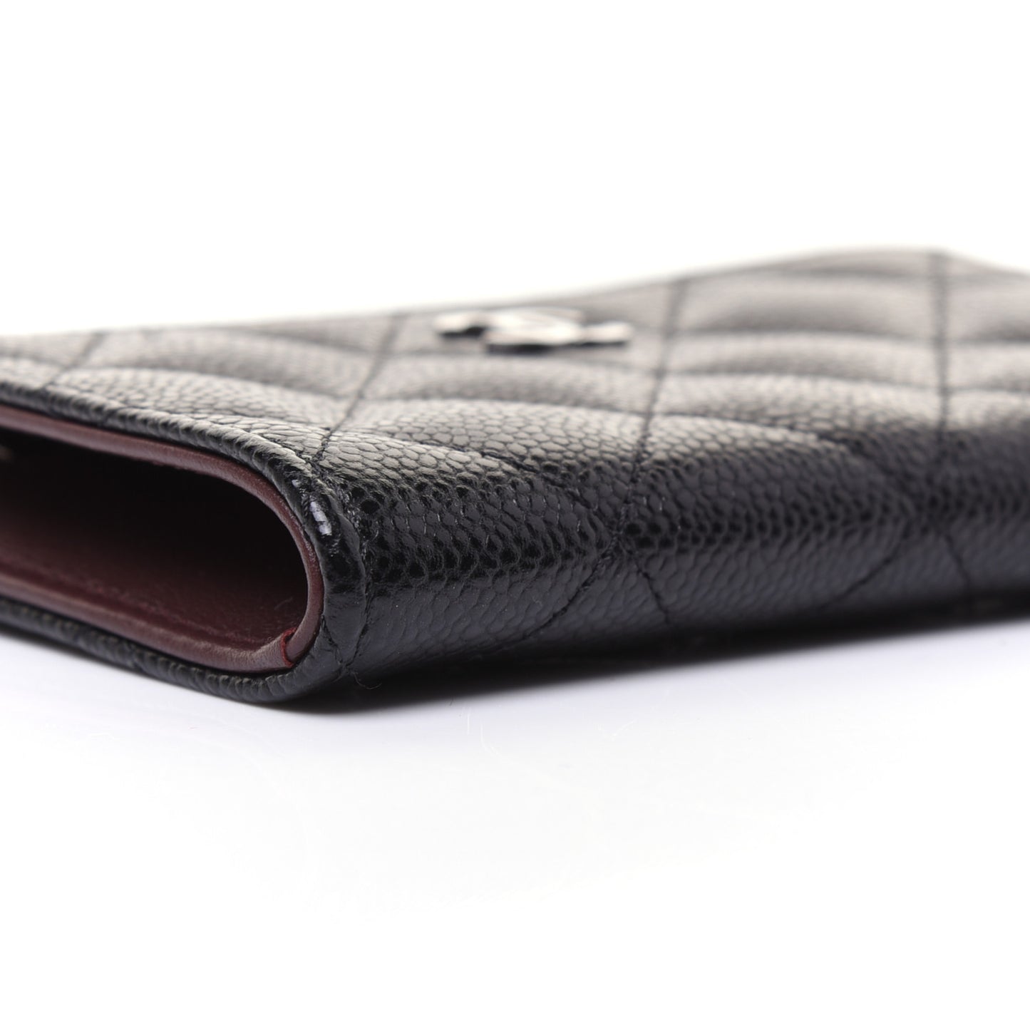 Caviar Quilted Zipped Key Holder Case Black