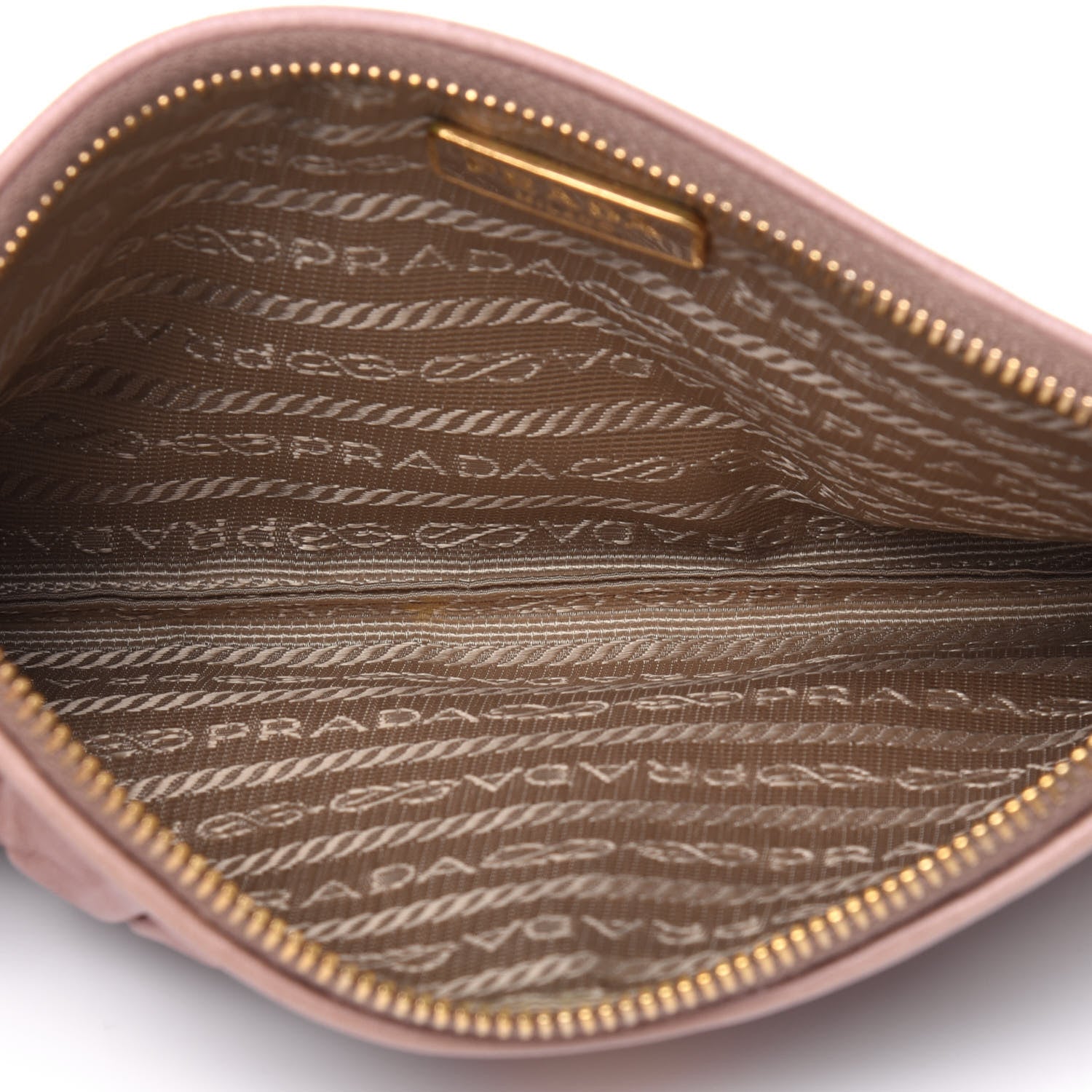 Prada Nappa Gaufre Ruched Pouch Cammeo 5 of 12