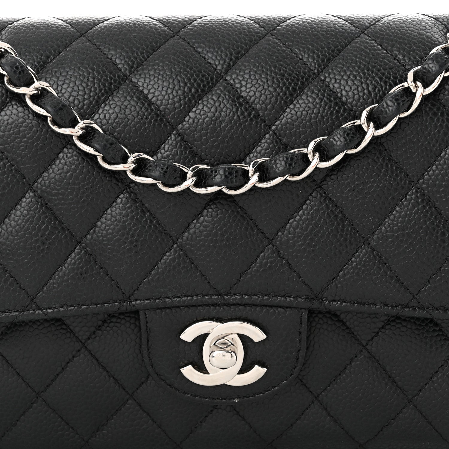 Chanel Caviar Quilted Medium Double Flap Black 8 of 10
