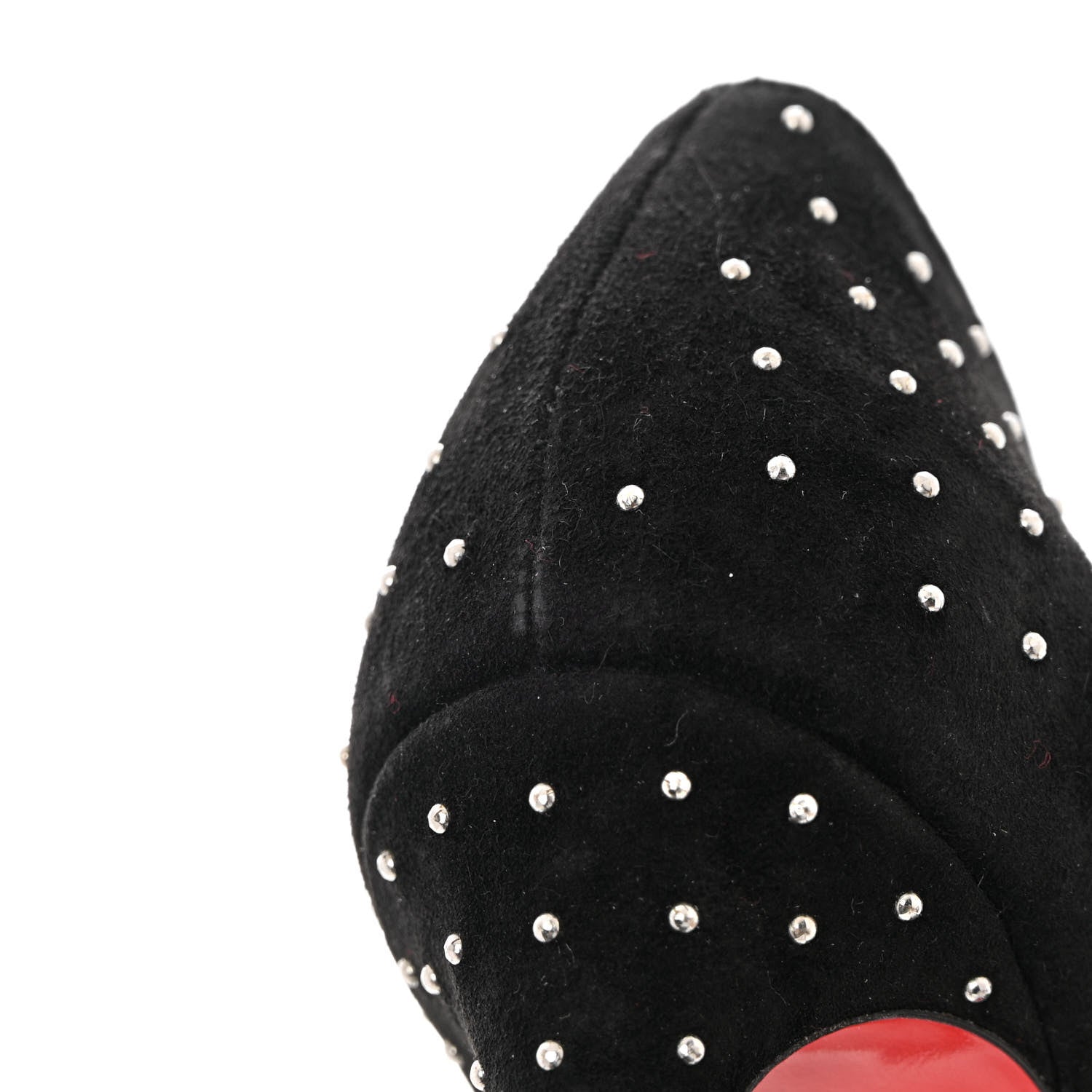 Christian Louboutin Veau Velours Studded Hot Chick 100 Pumps 38 Black Silver 12 of 13