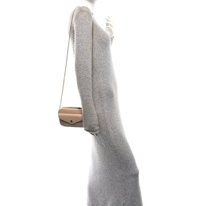 Gucci Calfskin GG Super Mini Debossed Chain Wallet Light Beige 2 of 10