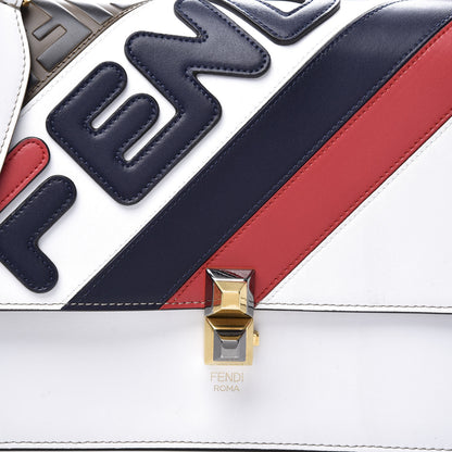 Fendi X FILA Vitello Liberty Mania Bi-Color FF 1974 Embossed Kan I Shoulder Bag White Nebula Multicolor 15 of 15