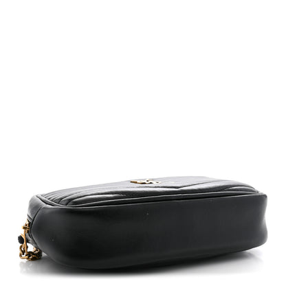 Saint Laurent Calfskin Matelasse Monogram Mini Lou Camera Bag Black 4 of 12