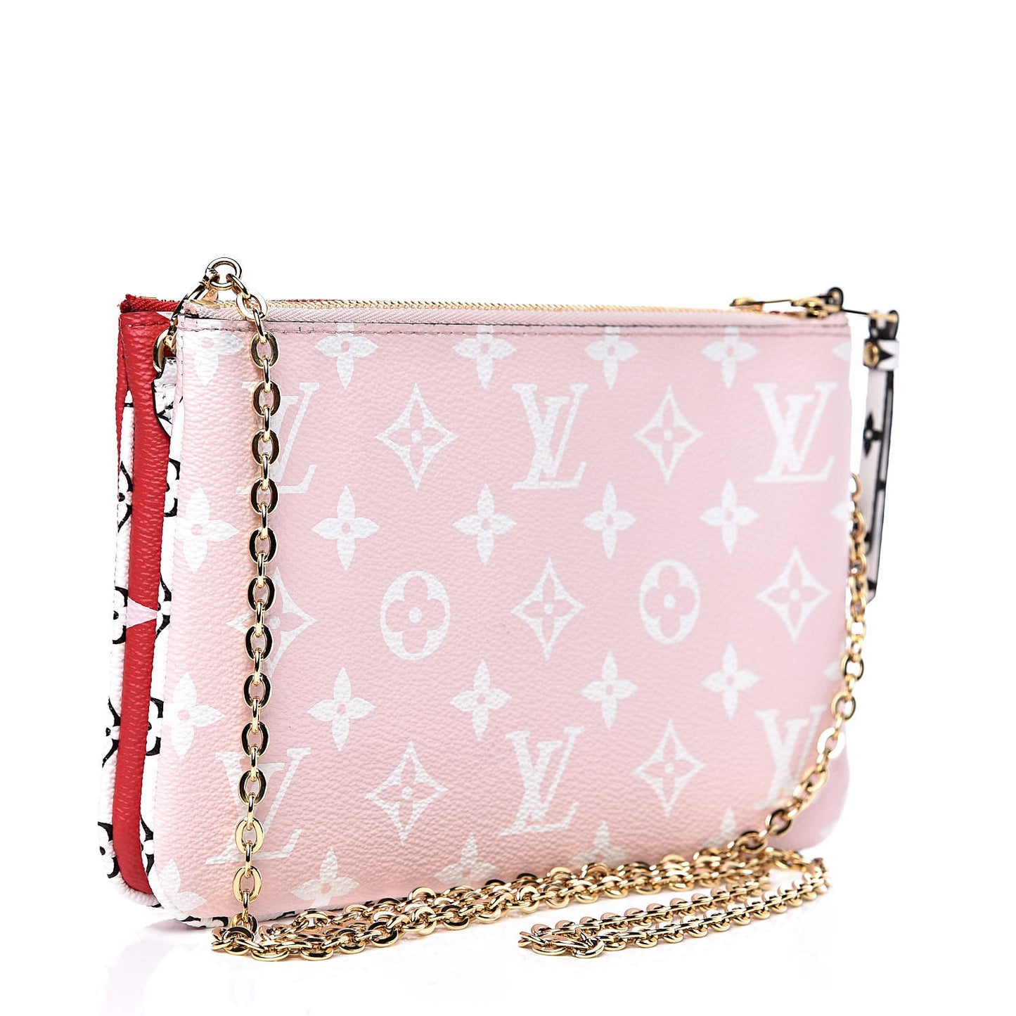 Monogram Giant Double Zip Pochette Rouge