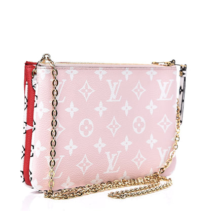 Louis Vuitton Monogram Giant Double Zip Pochette Rouge 3 of 10