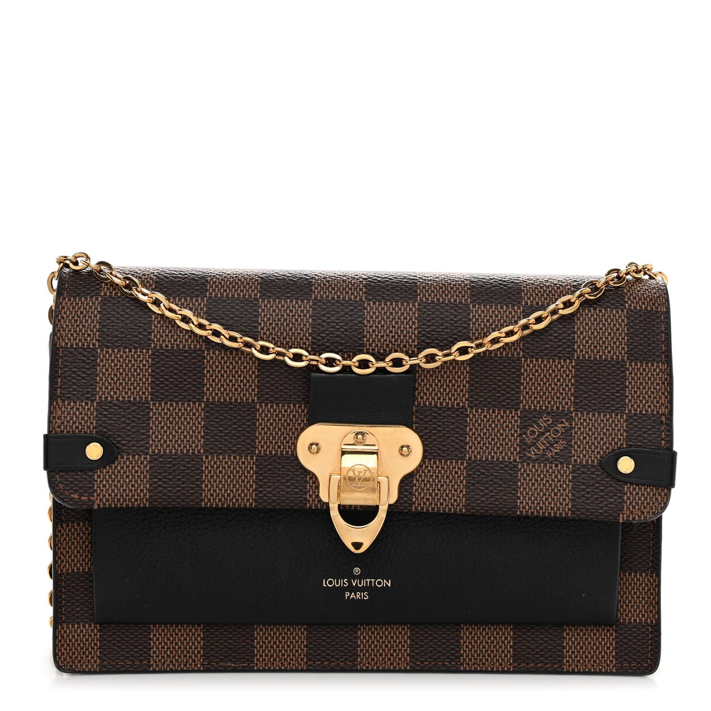 Damier Ebene Vavin Chain Wallet Black