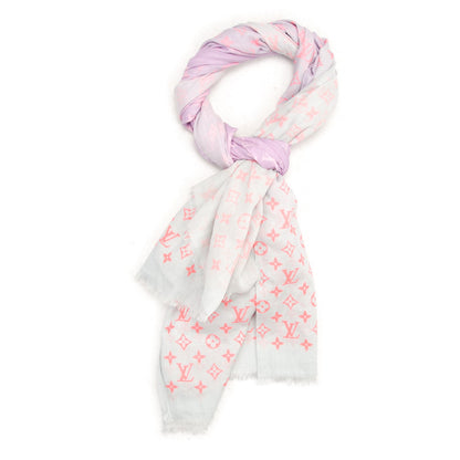 Louis Vuitton Cotton Monogram Sunrise Stole Blue Ciel 1 of 13
