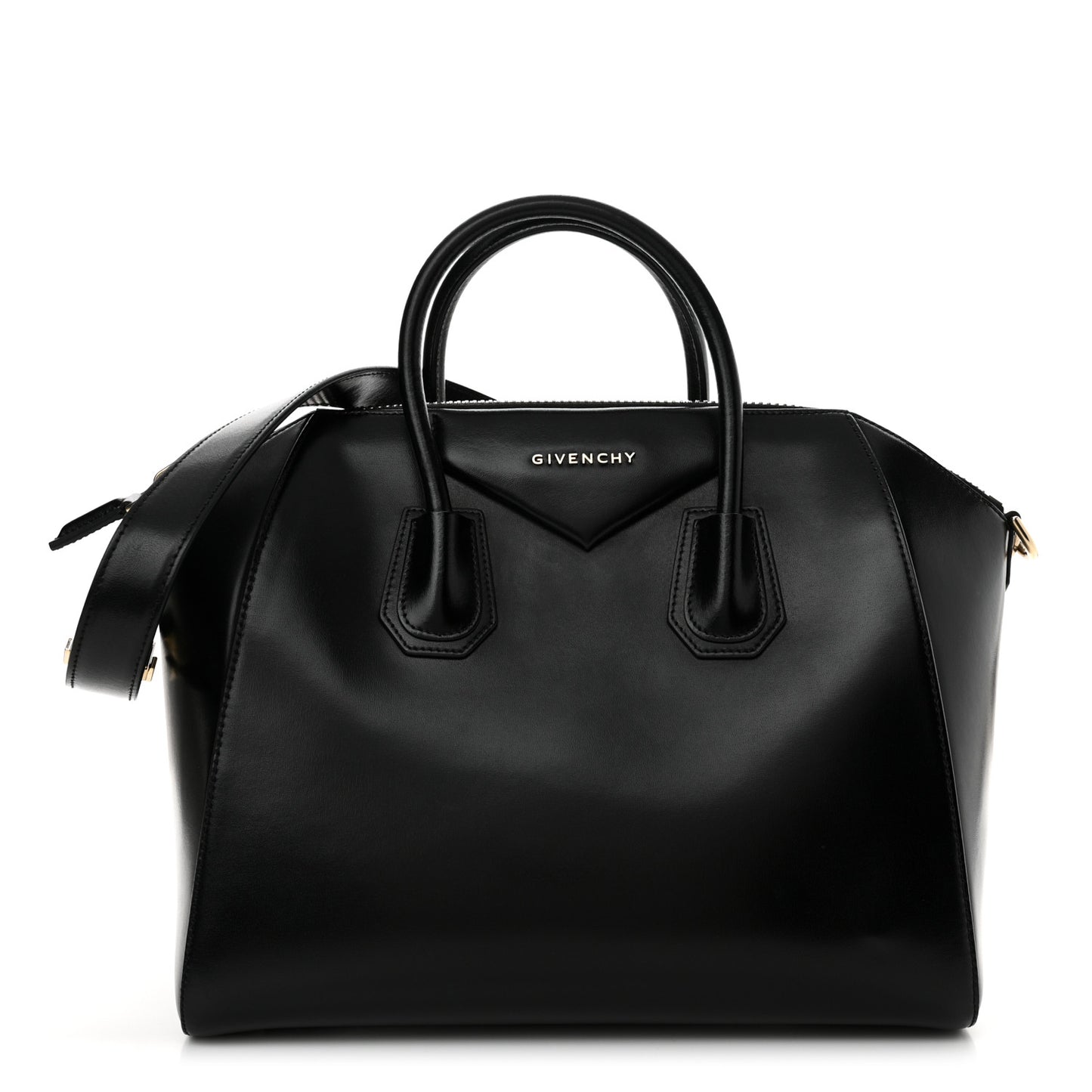 Shiny Lord Calfskin Medium Antigona Black