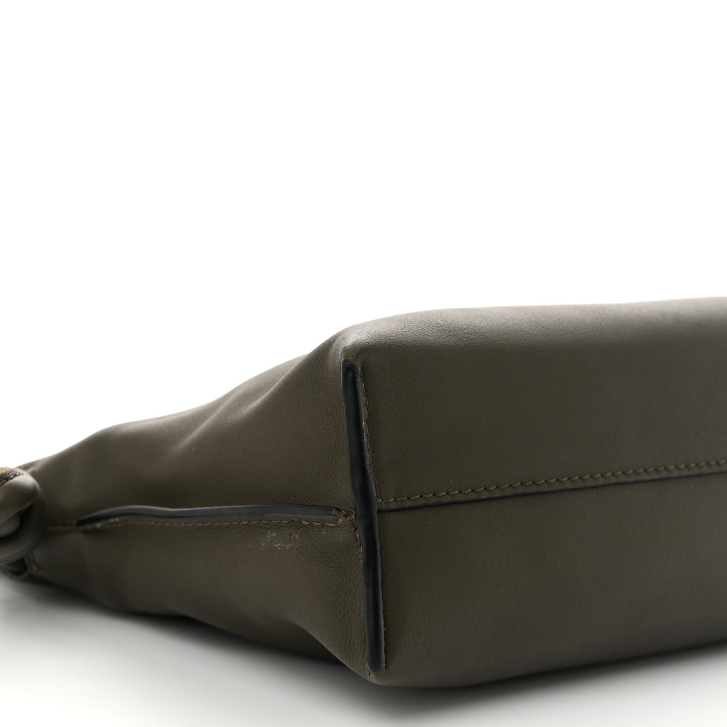 Calfskin Mini Flamenco Knot Clutch Vintage Khaki