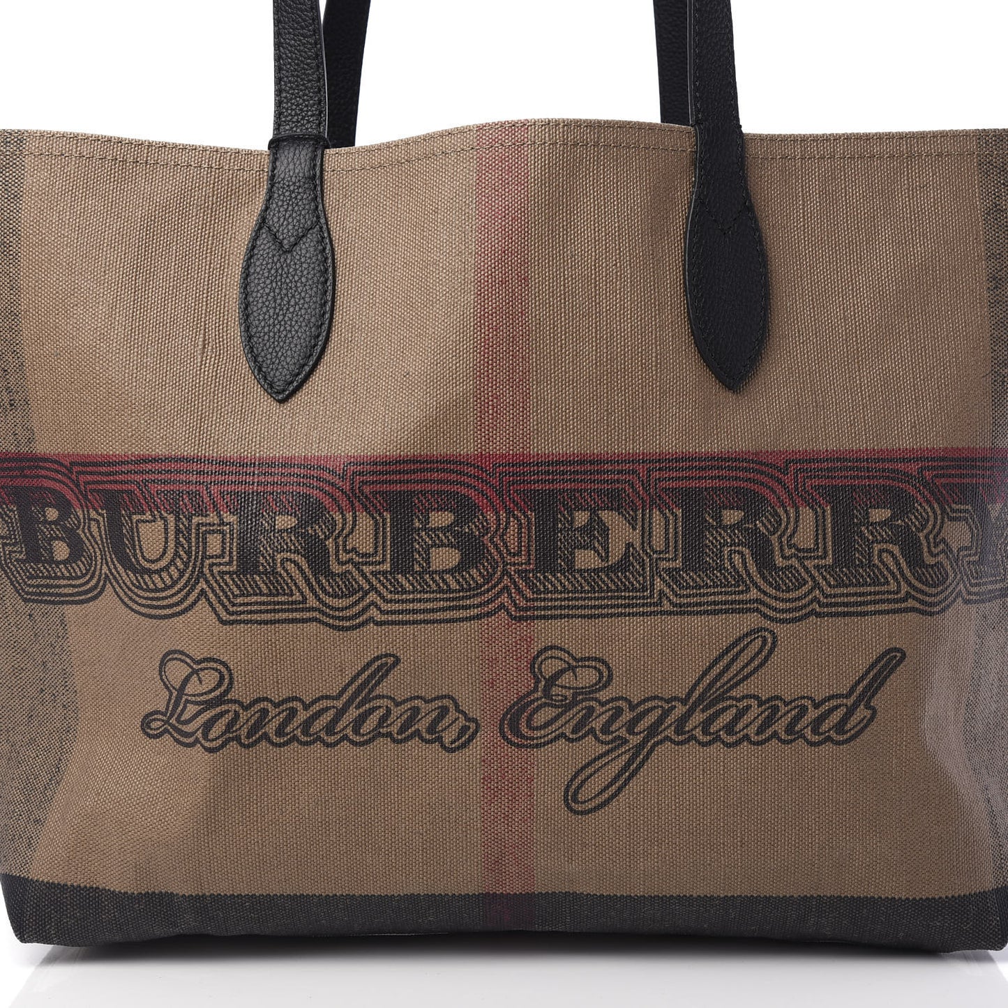 Coated Canvas Mega Check Medium Doodle Tote Black