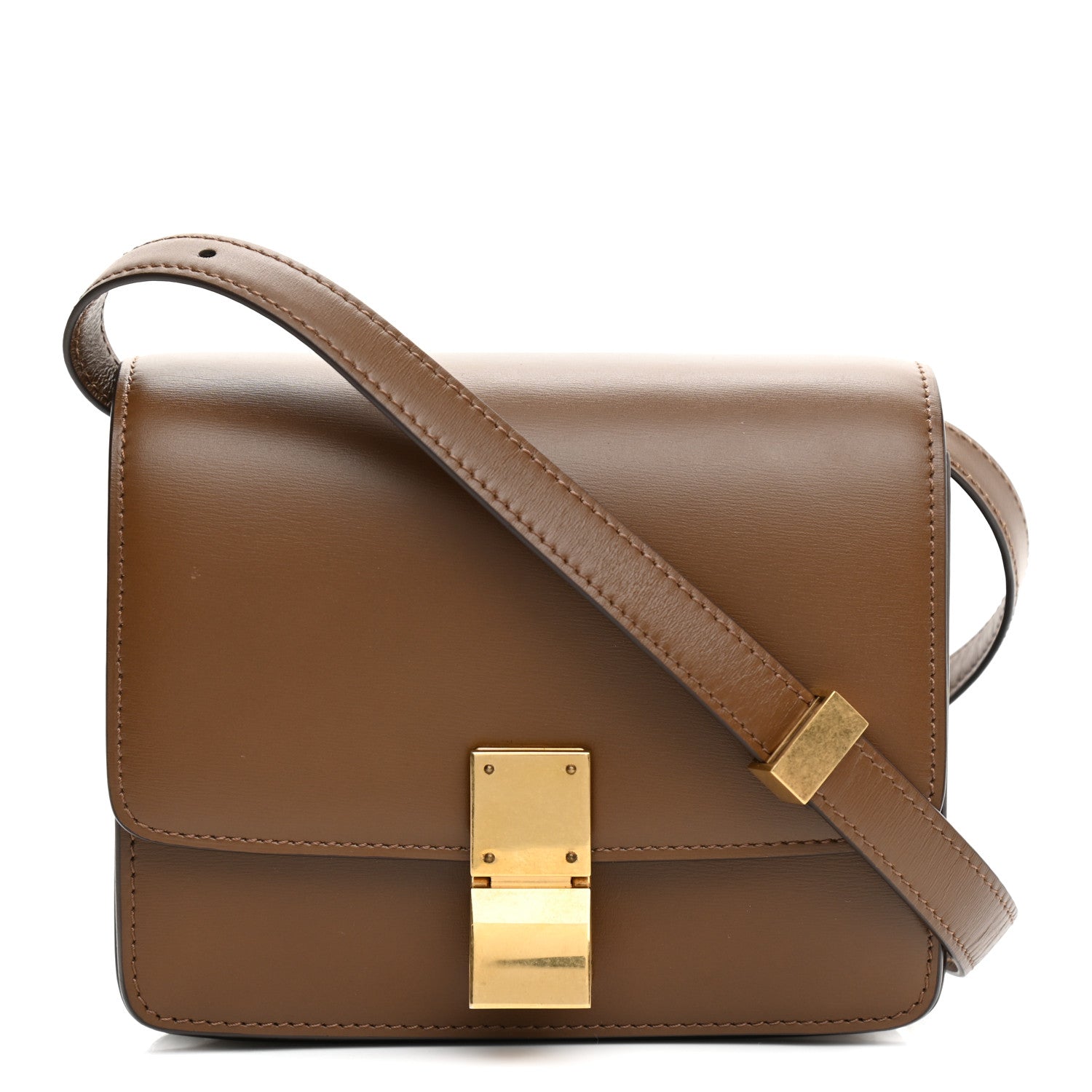 Celine Smooth Calfskin Small Classic Box Flap Bag Camel 1 of 12
