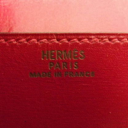 Hermes Box Leather Pochette Green Belt Bag Red 6 of 7