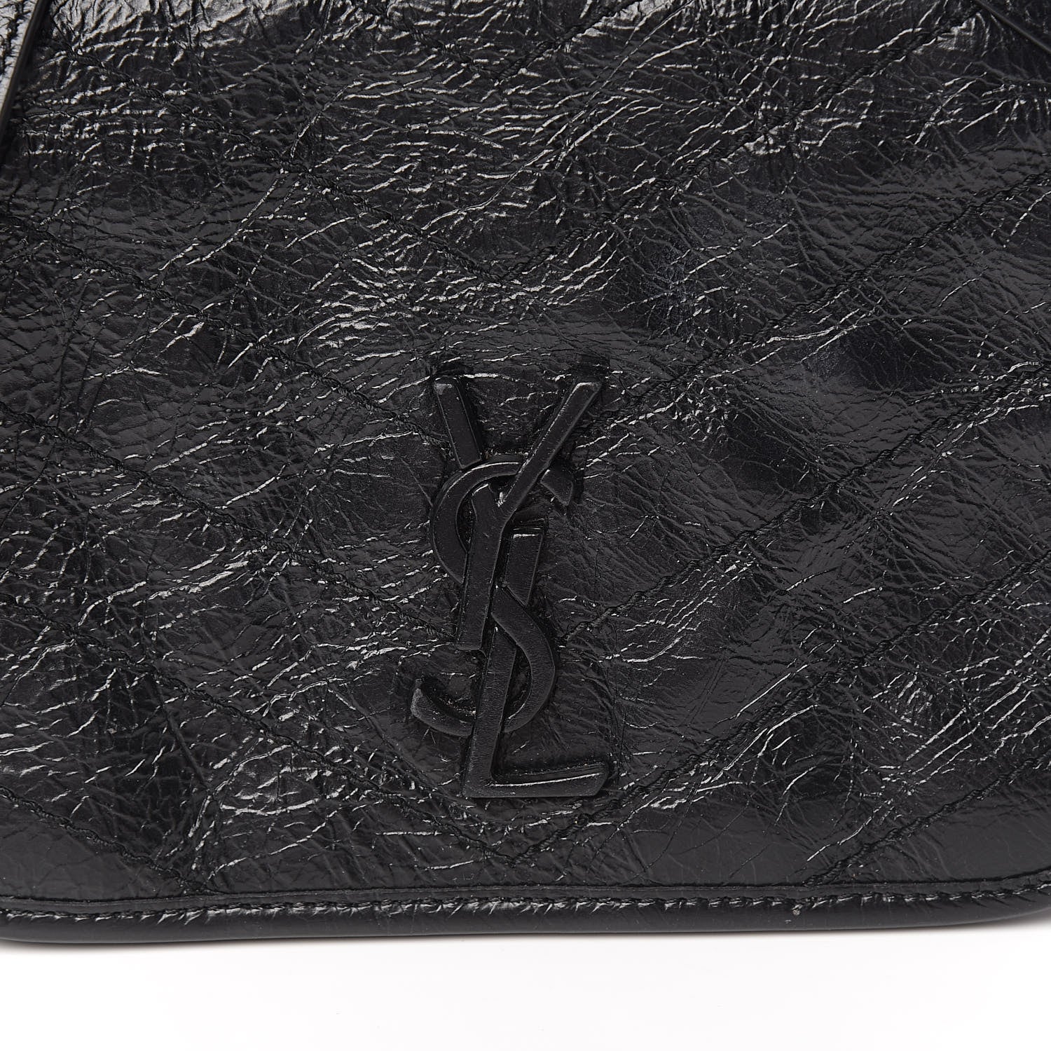 Saint Laurent Crinkled Calfskin Matelasse Monogram Niki Chain Wallet Black 10 of 10