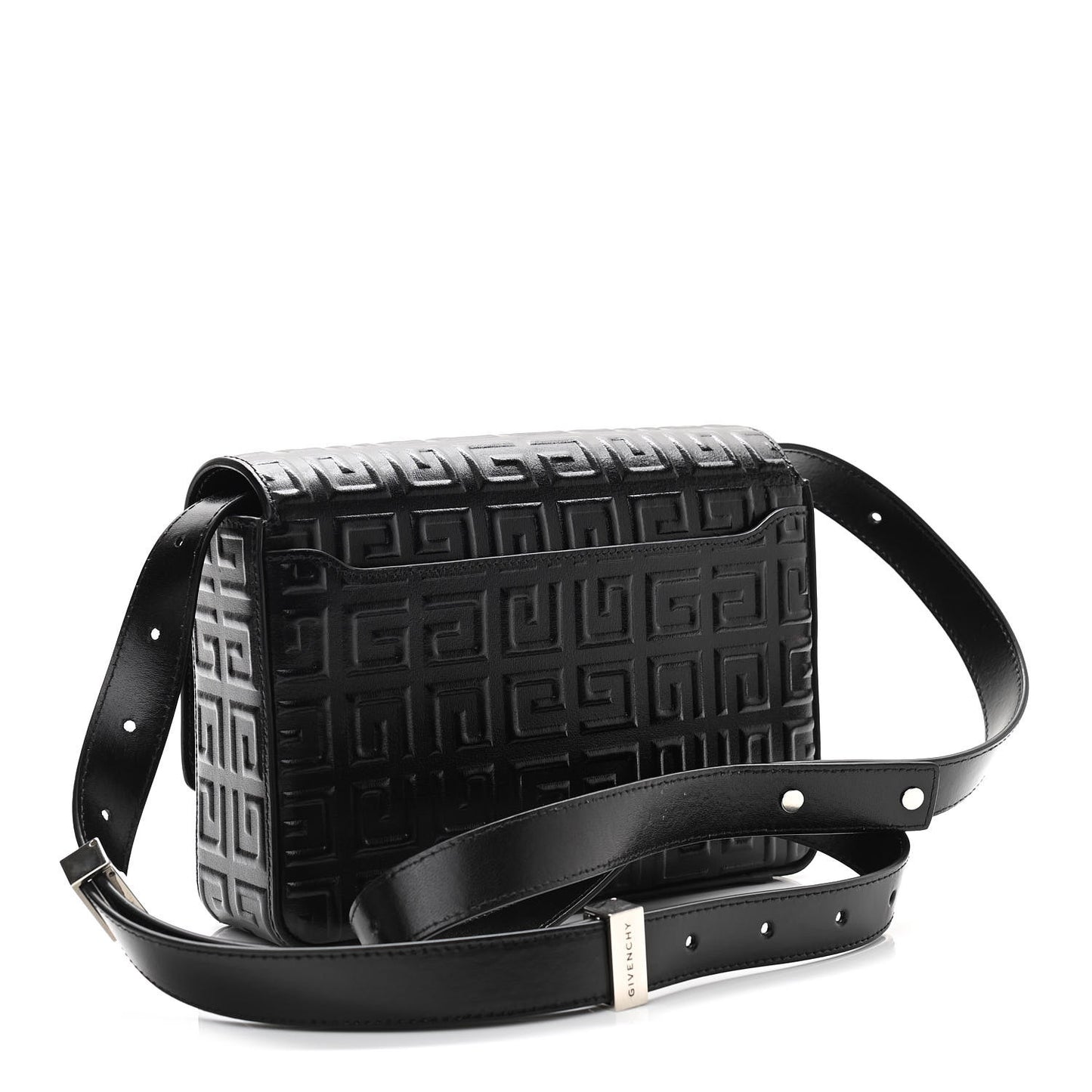 Calfskin 4G Embossed Medium Shoulder Bag Black
