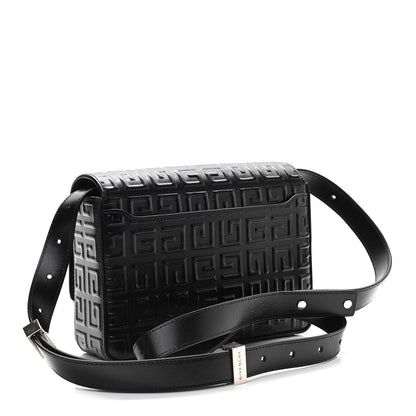 Givenchy Calfskin 4G Embossed Medium Shoulder Bag Black 3 of 10