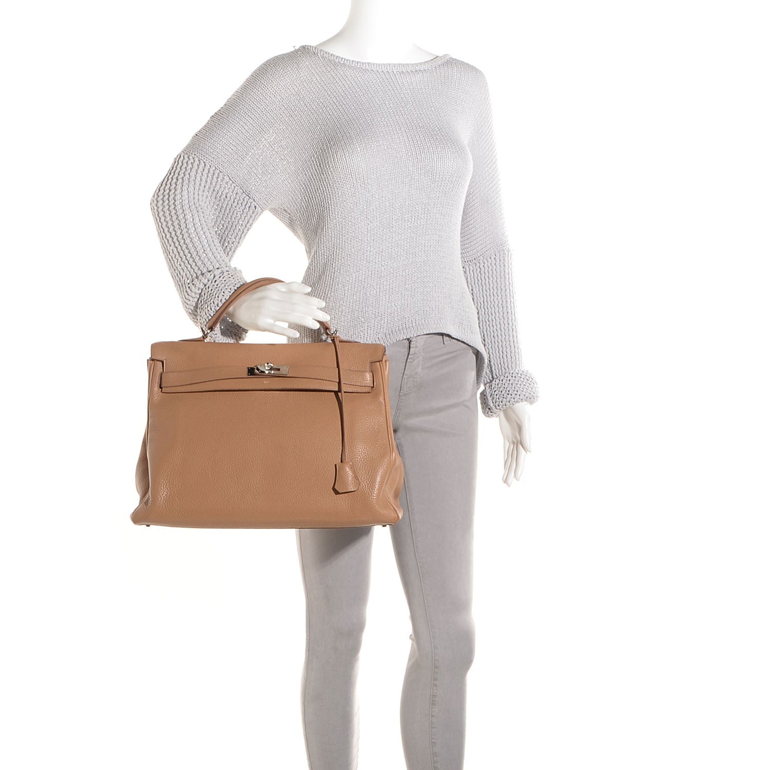 Hermes Taurillon Clemence Kelly Retourne 40 Tabac Camel 12 of 19