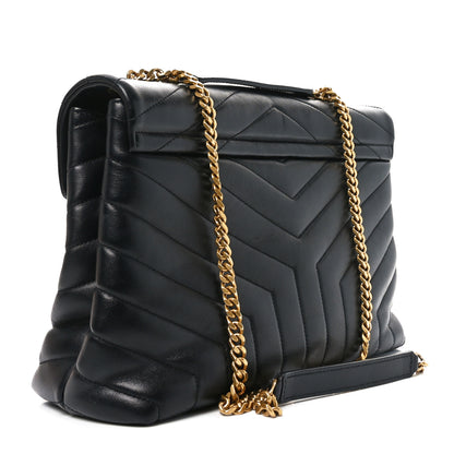 Saint Laurent Calfskin Y Quilted Monogram Medium Loulou Chain Satchel Black 3 of 18