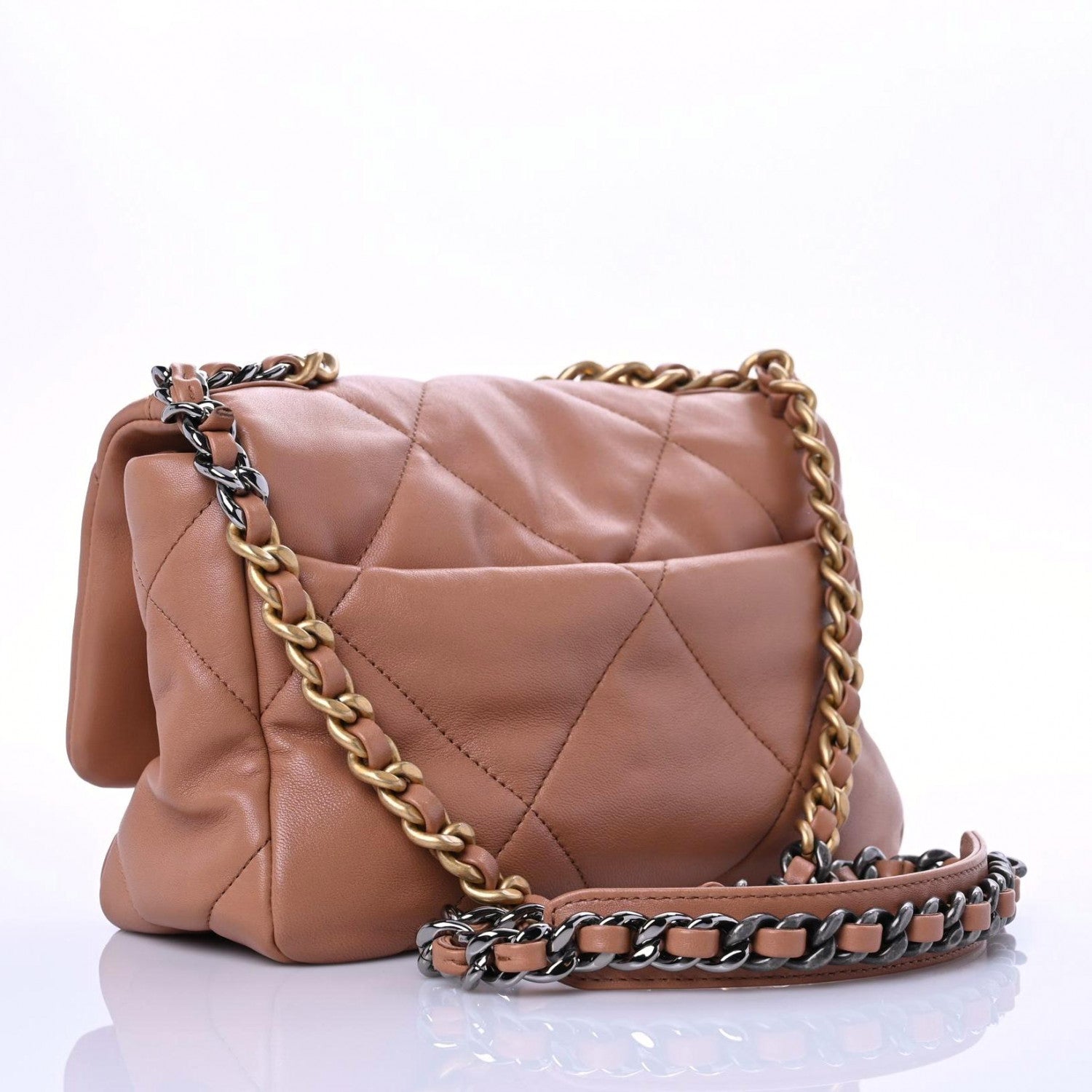 Chanel Lambskin Quilted Medium Chanel 19 Flap Brown 3 of 10