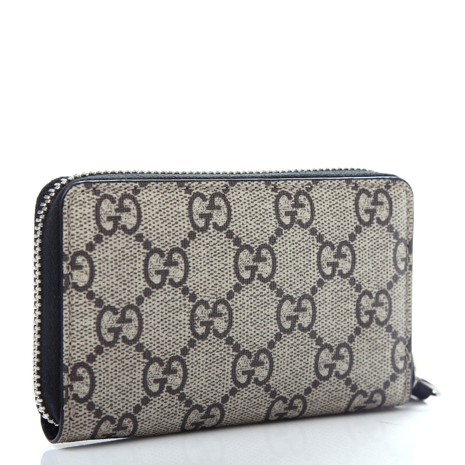 Gucci GG Supreme Monogram Tiger Print Zip Around Card Case Black 3 of 6