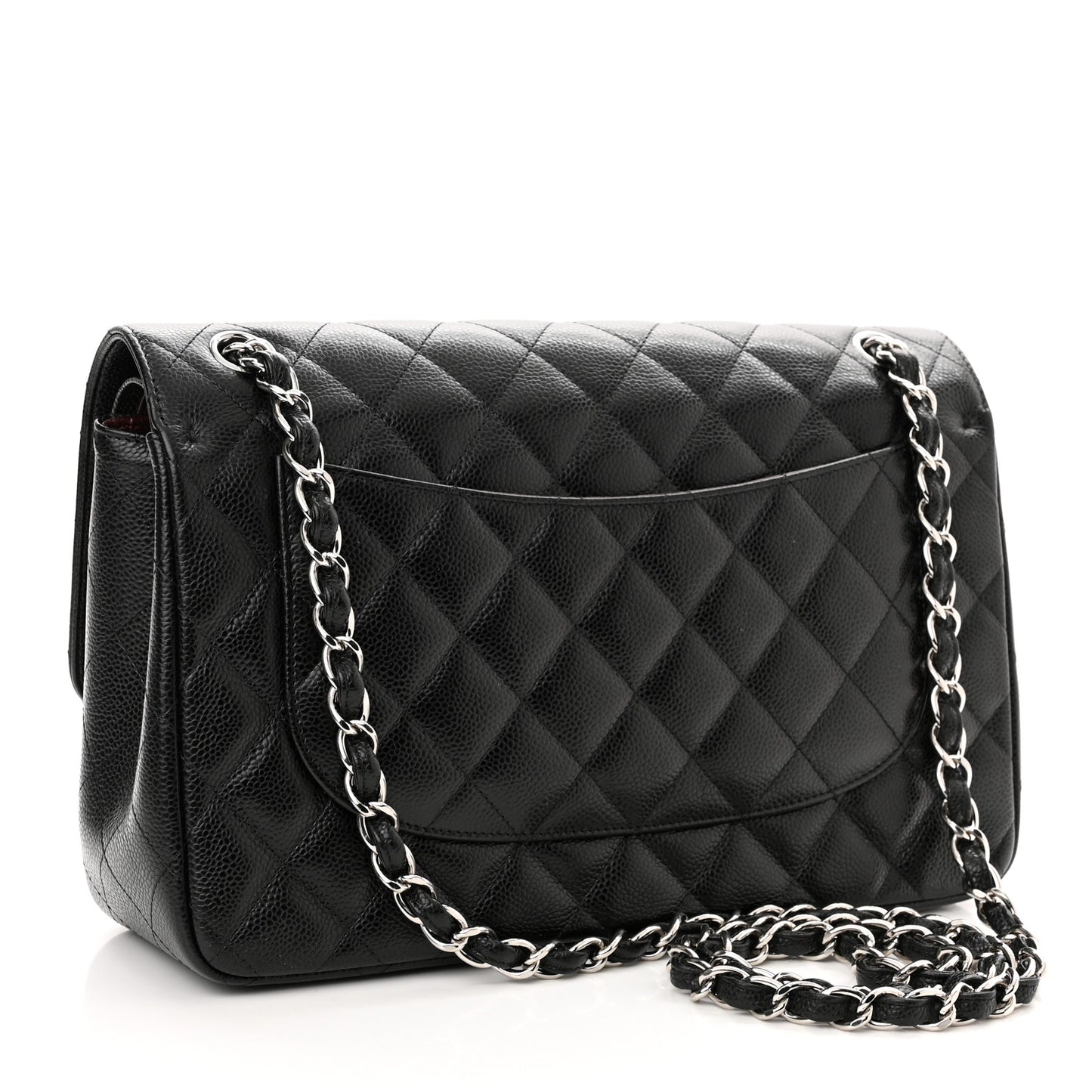 Caviar Quilted Jumbo Double Flap Black