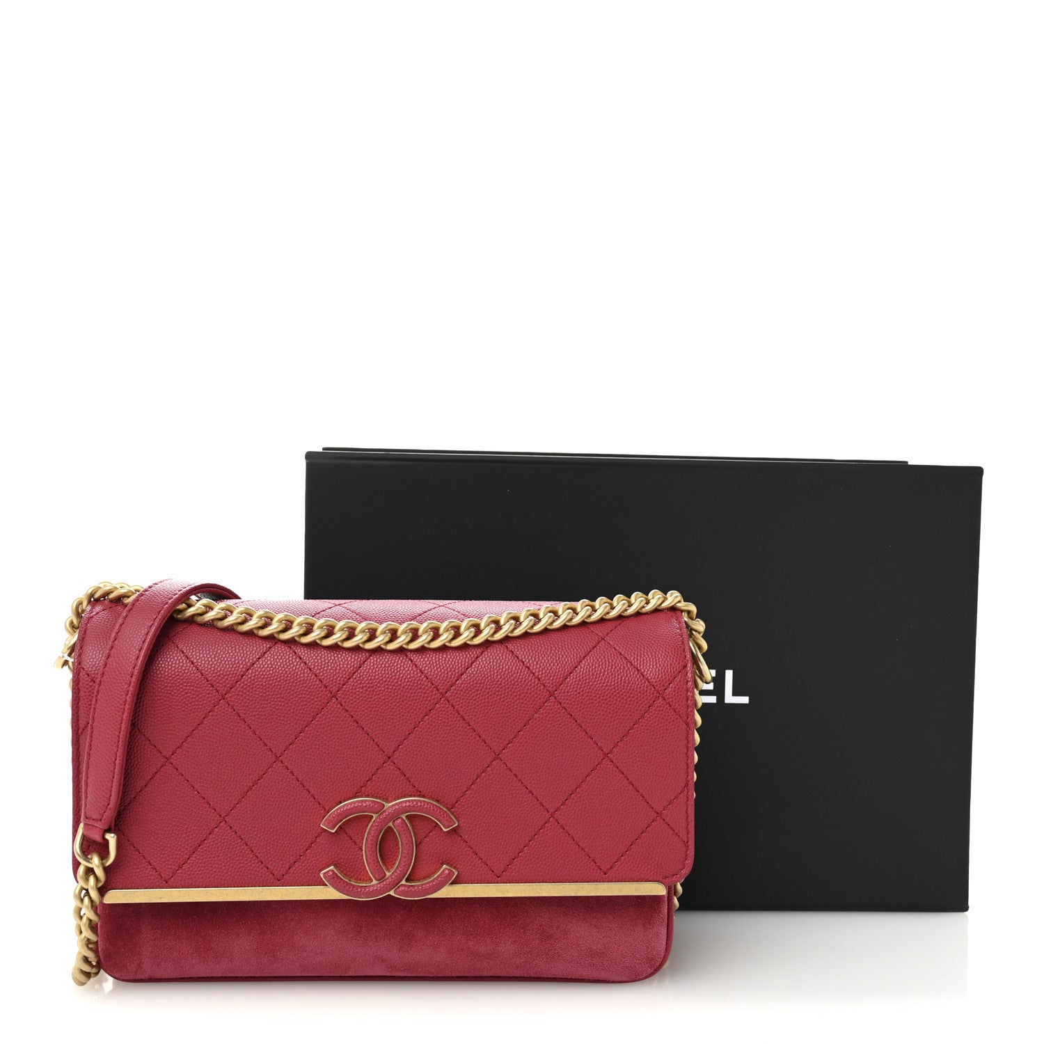 Chanel Caviar Suede Stitched Lady Coco Flap Pink 11 of 11