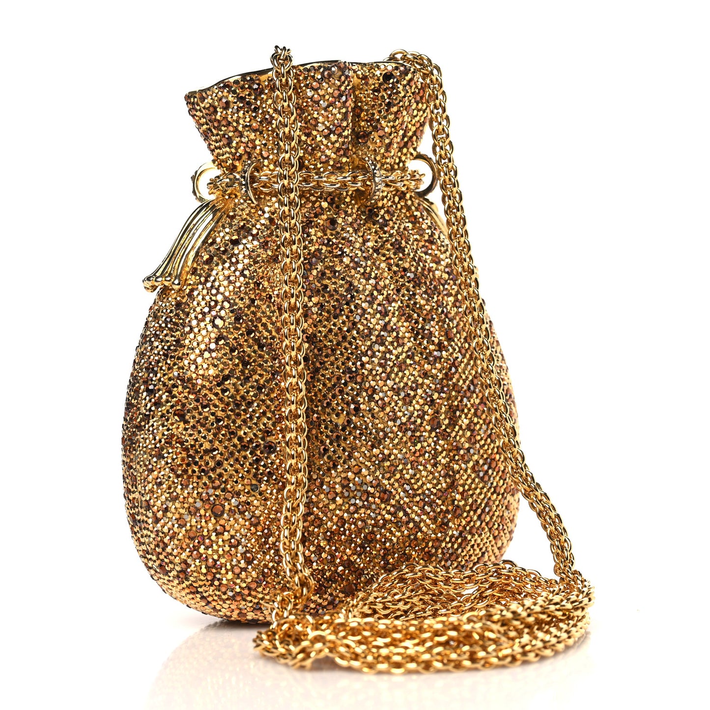 Crystal Money Bags Minaudiere Clutch Gold