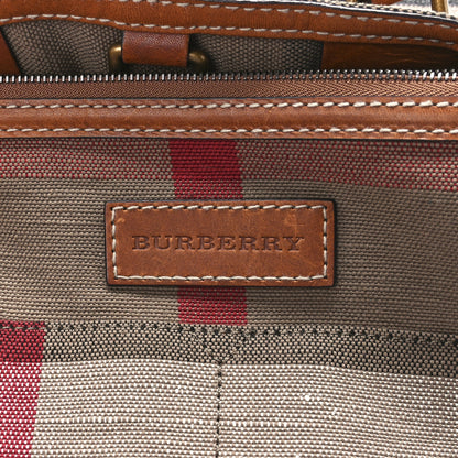 Burberry Canvas Mega Check Medium Tottenham Brit Tote Saddle Brown 6 of 11