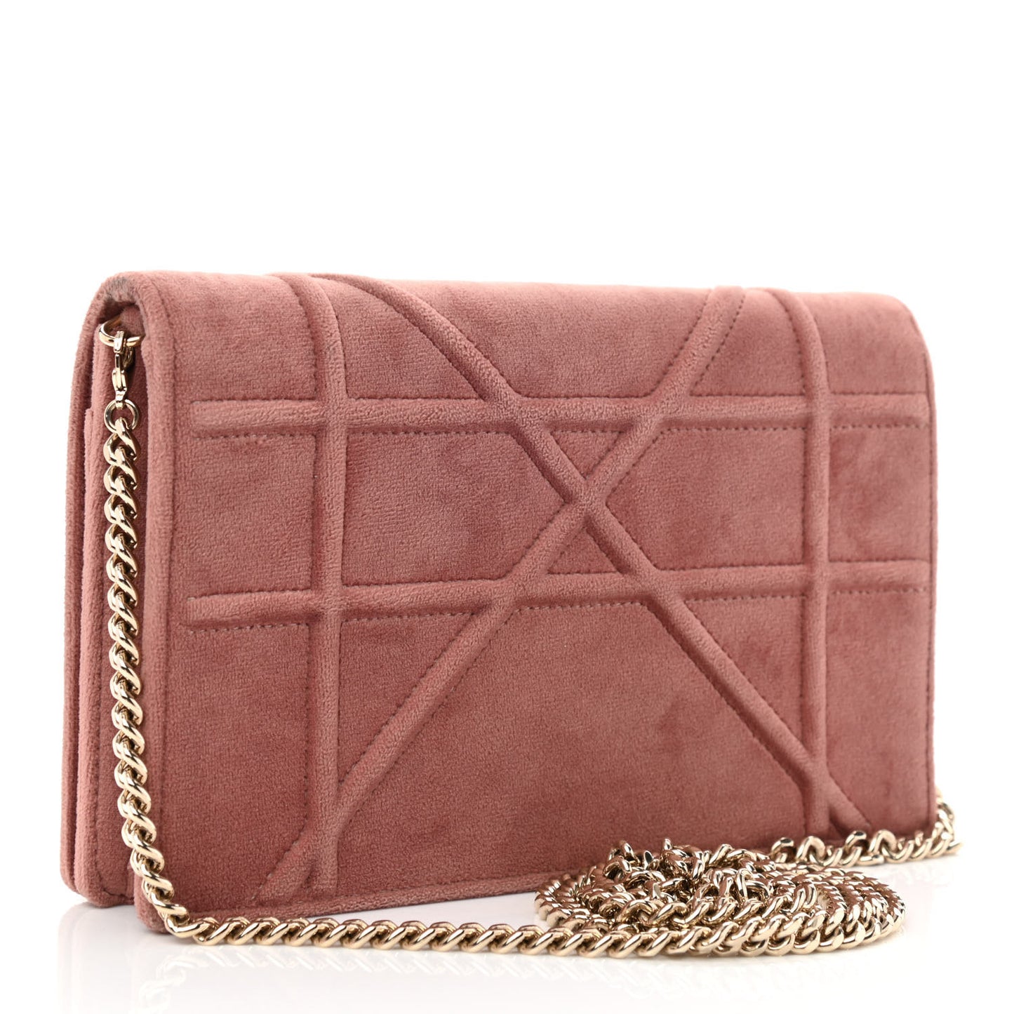 Velvet Diorama Wallet on Chain Pouch Pink