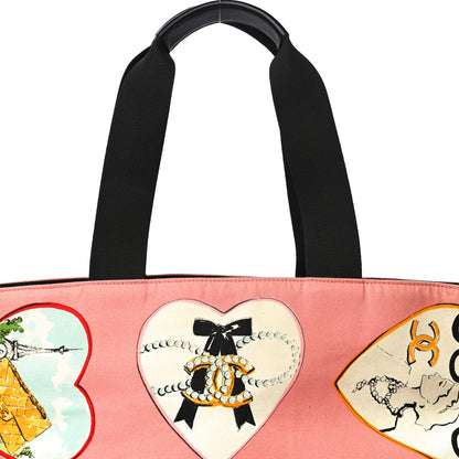 Chanel Canvas Coco Hearts Print Tote Multi 7 of 22