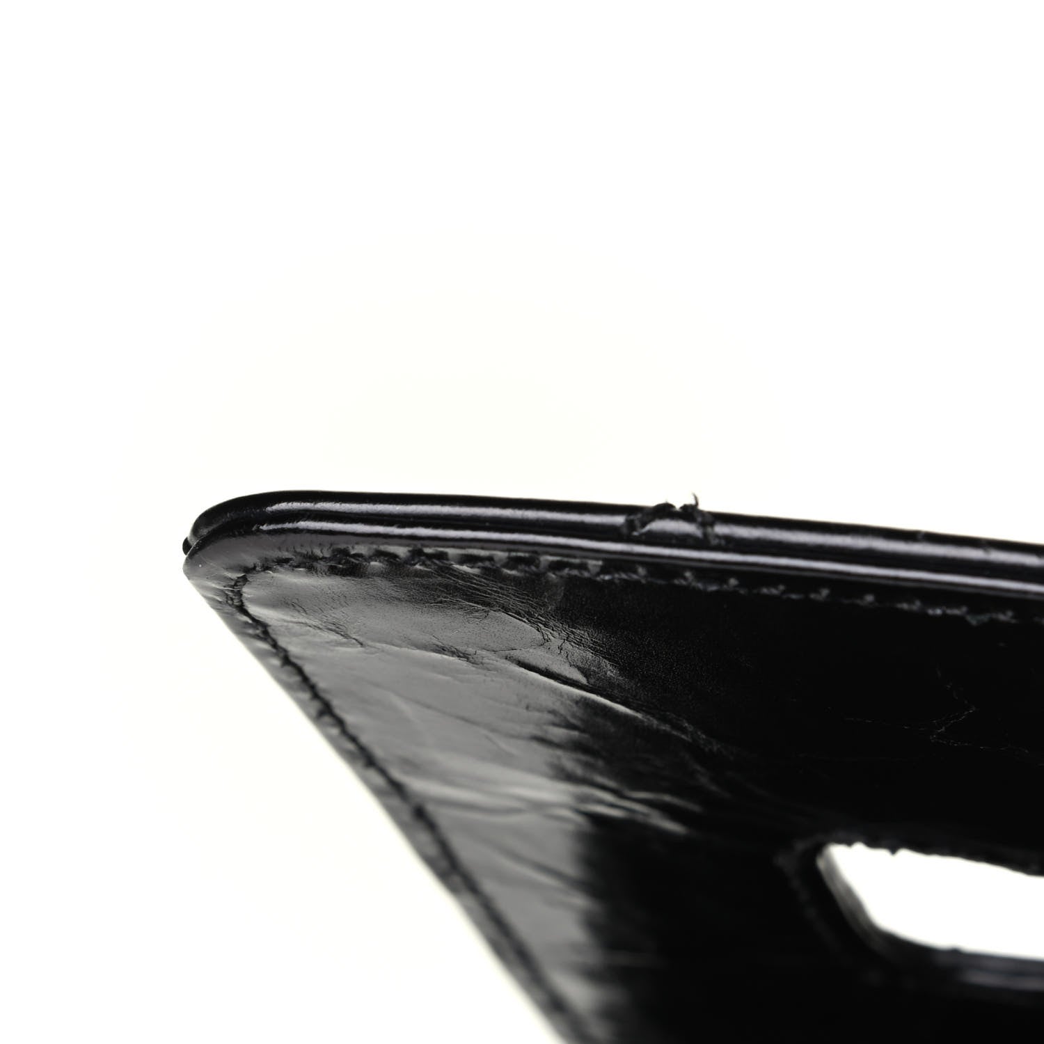 Chanel Glazed Calfskin Quilted Cosmetic Top Handle Case Black 9 of 9