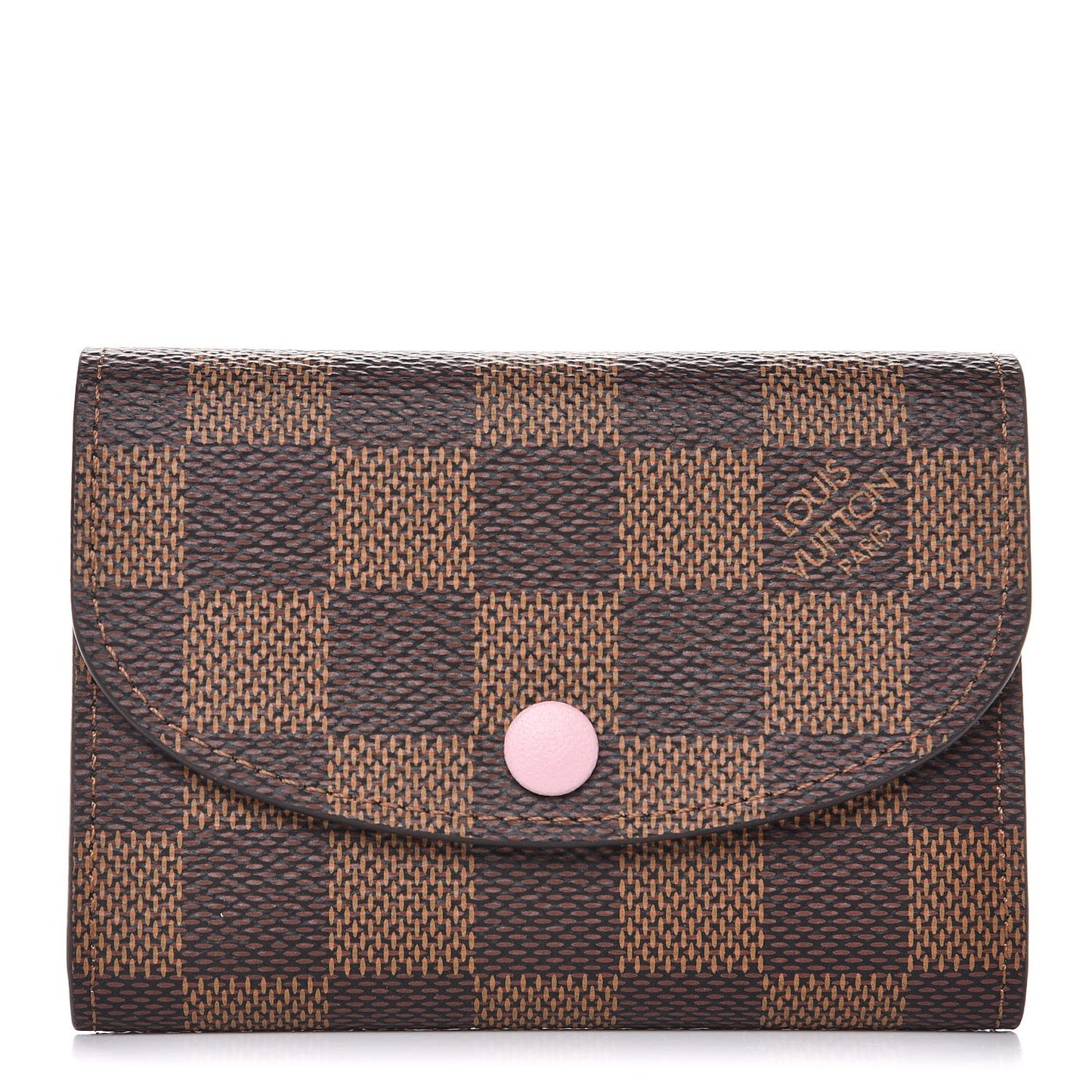 Damier Ebene Rosalie Coin Purse Rose Ballerine