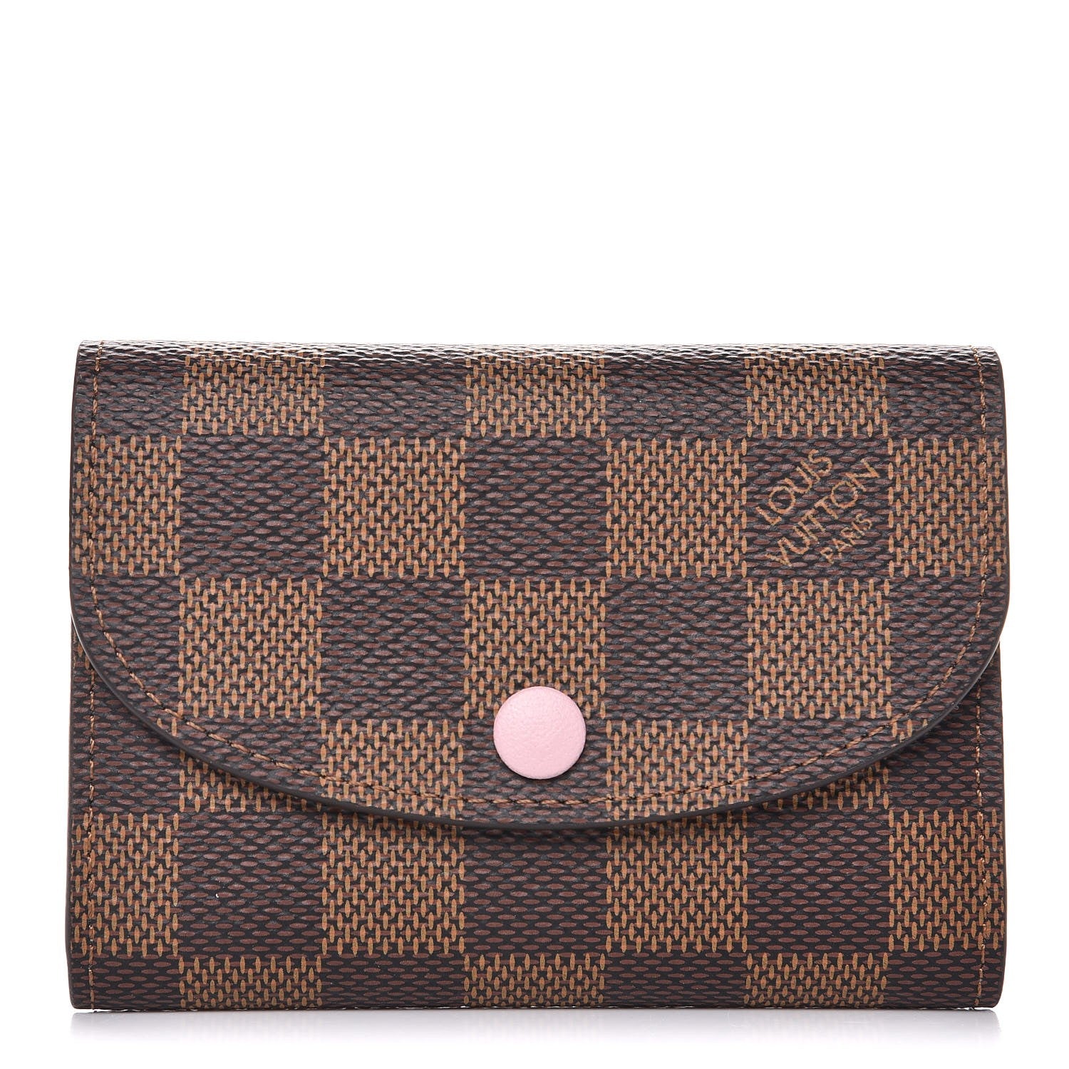 Louis Vuitton Damier Ebene Rosalie Coin Purse Rose Ballerine 1 of 8