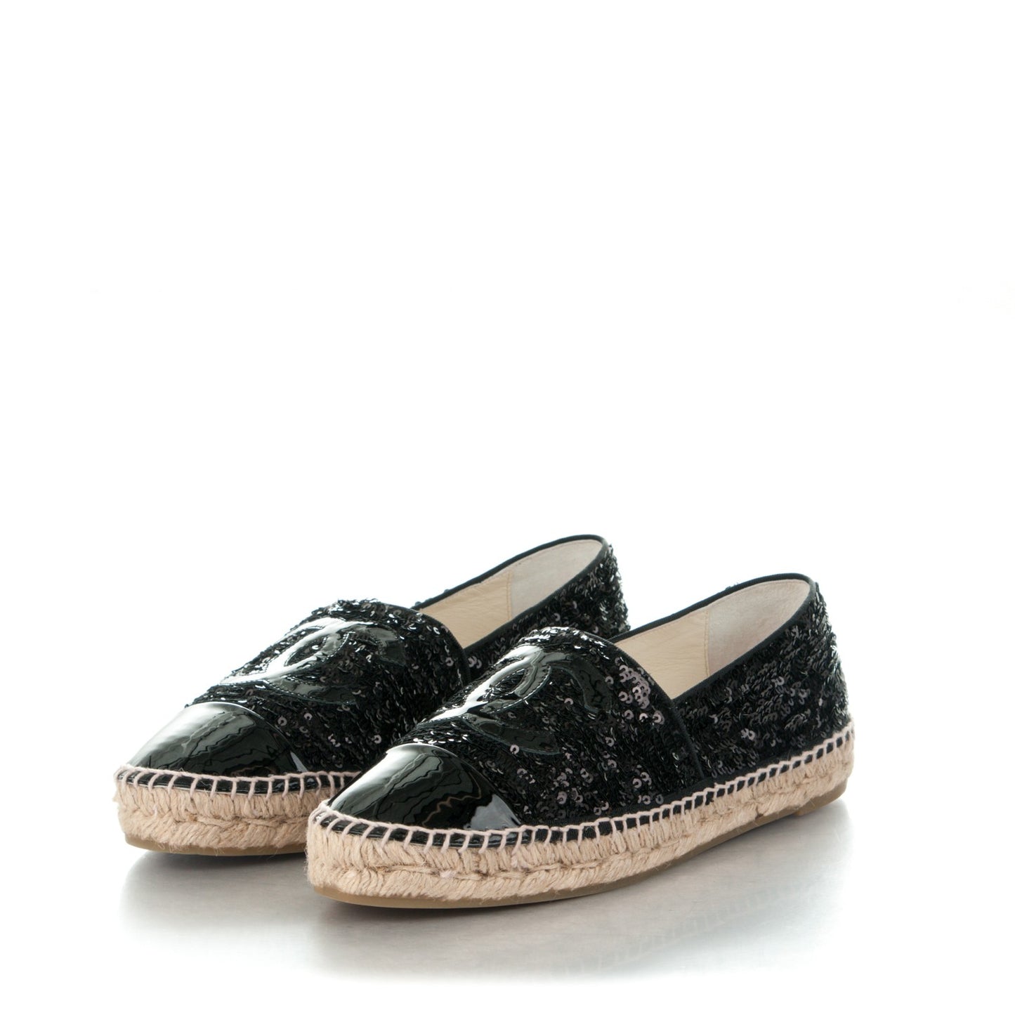 Patent Sequin CC Espadrilles 40 Black