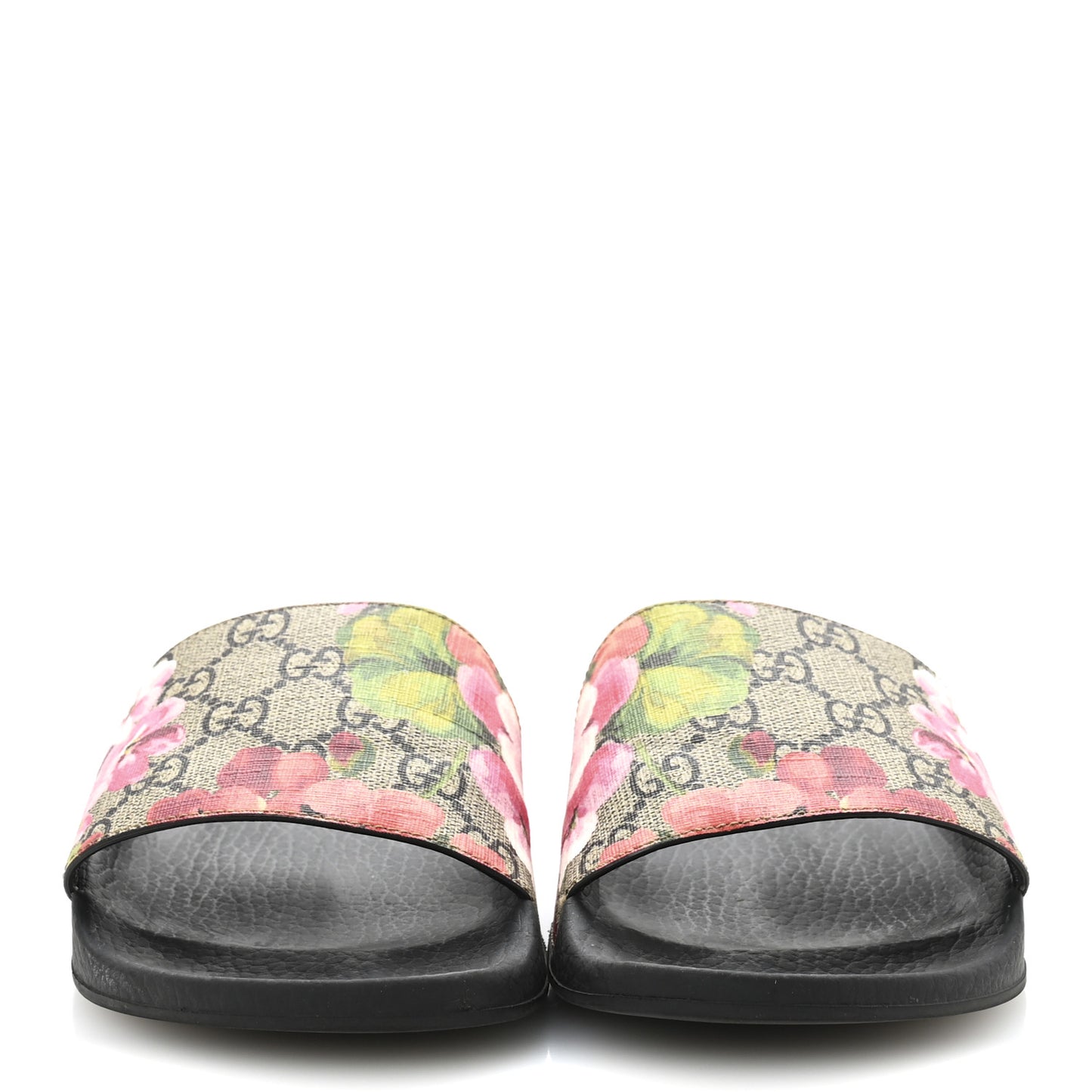GG Supreme Monogram Blooms Slide Sandals 38 Beige Multicolor