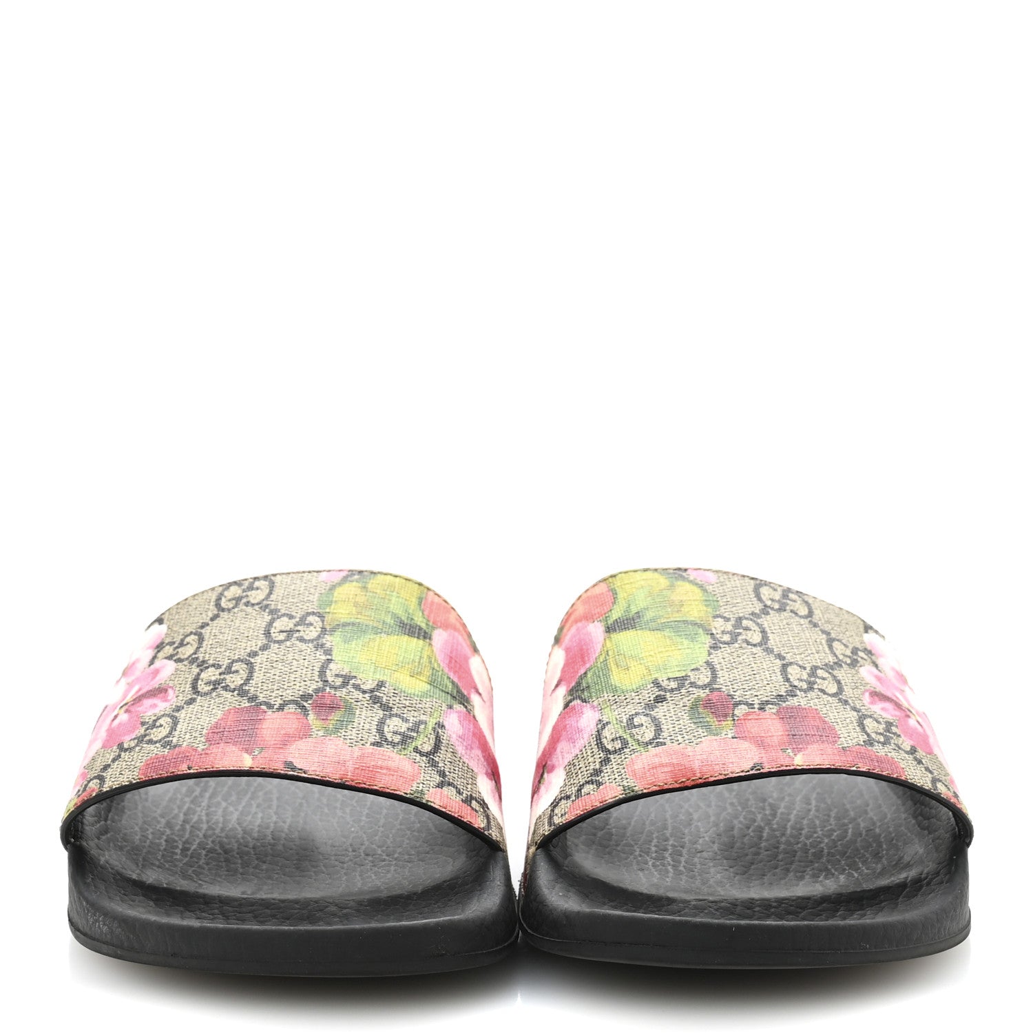 Gucci GG Supreme Monogram Blooms Slide Sandals 38 Beige Multicolor 3 of 10