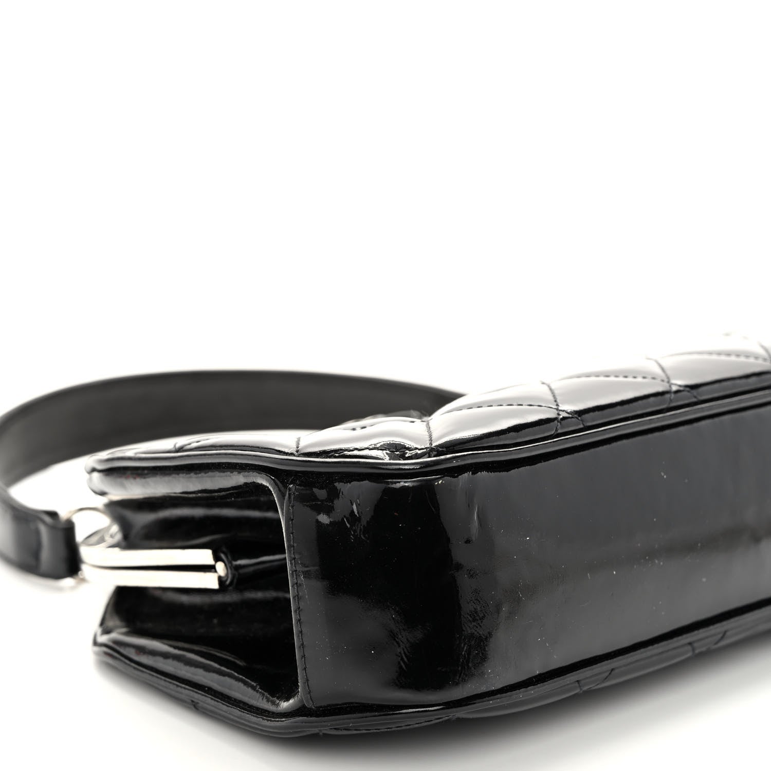 Chanel Patent Quilted Kisslock Frame Bag Black 10 of 11