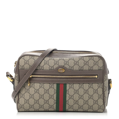 Gucci GG Supreme Monogram Web Small Ophidia Shoulder Bag Brown 1 of 5