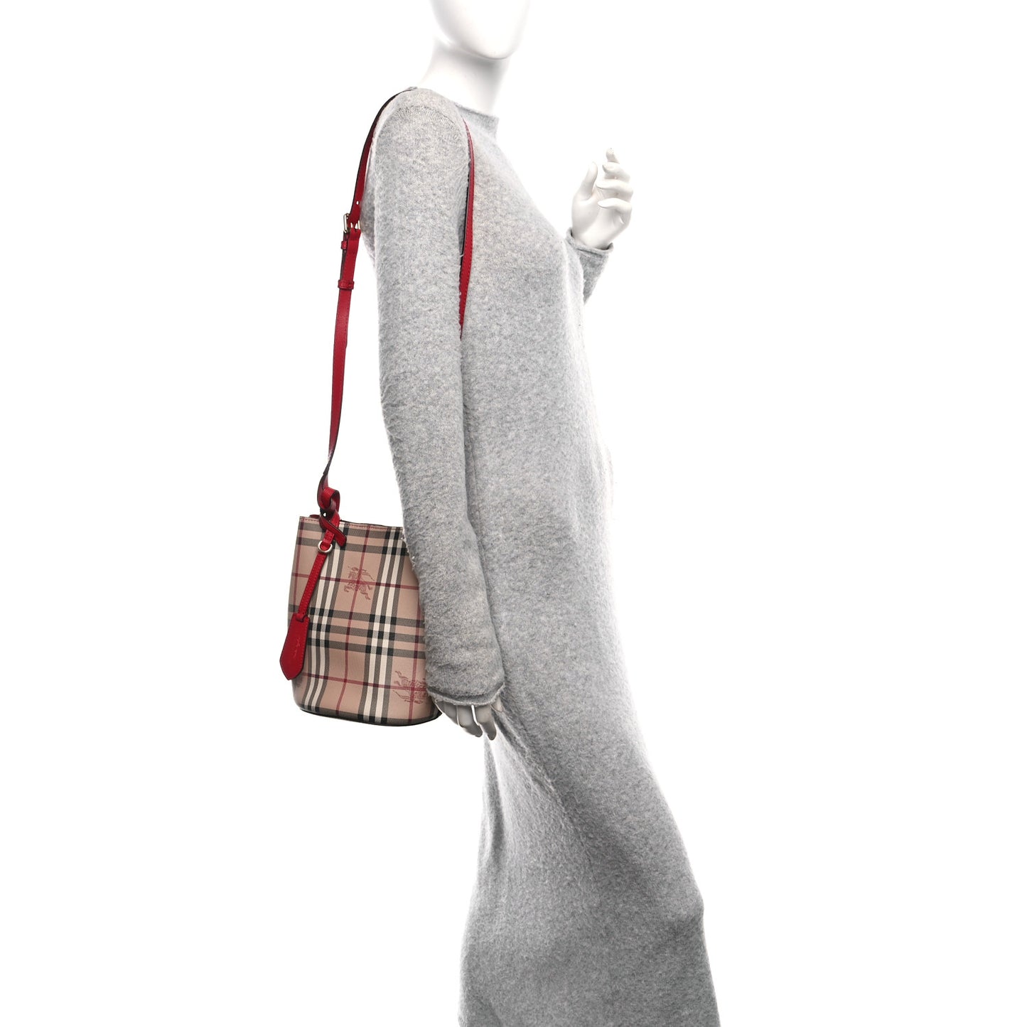 Haymarket Check Colours Small Lorne Bucket Crossbody Poppy Red