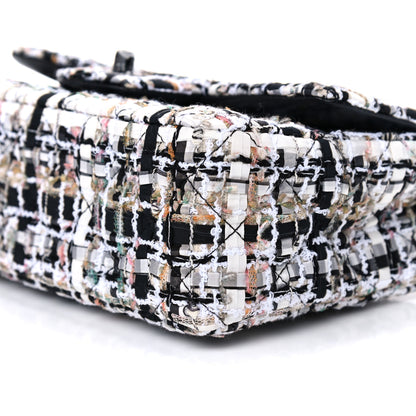 Chanel Tweed Quilted Mini Rectangular Flap White Black Multicolor 9 of 10