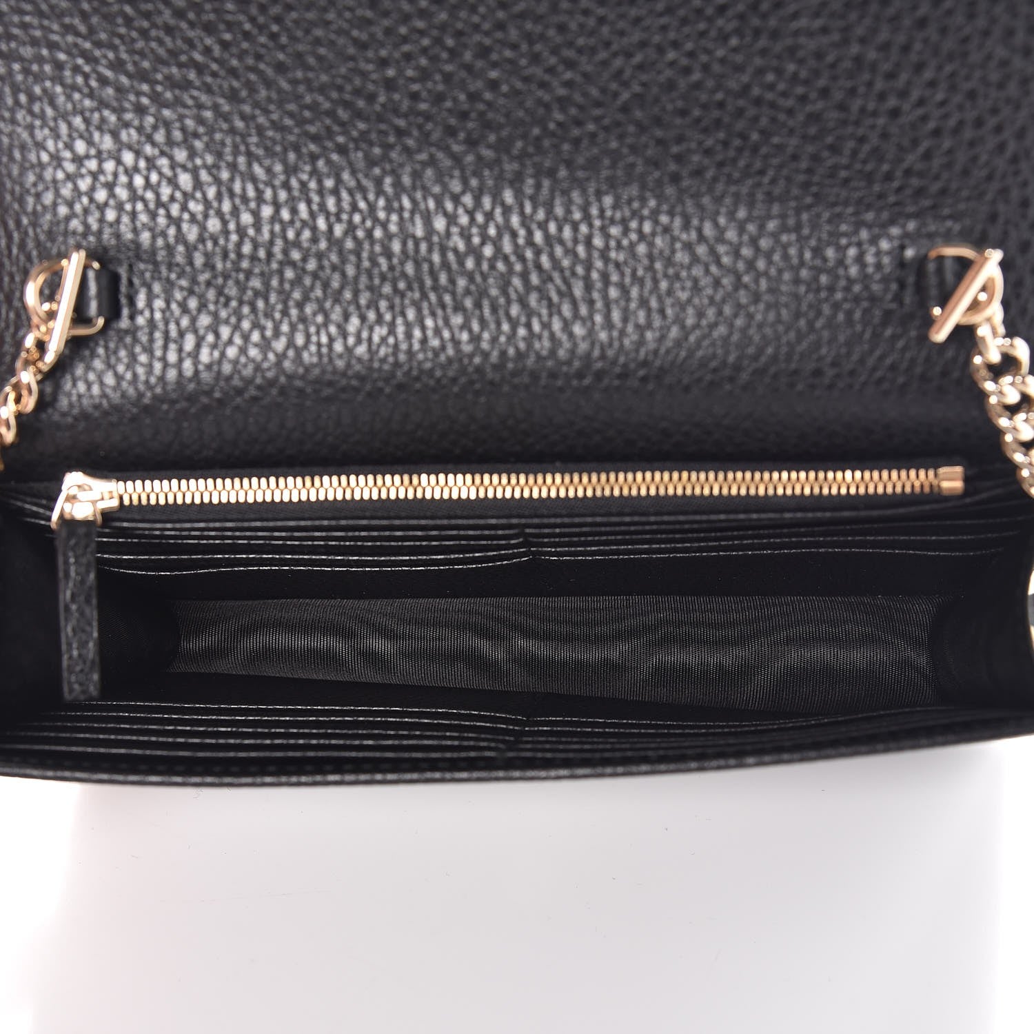 Gucci Dollar Calfskin Interlocking G Chain Wallet Black 5 of 8