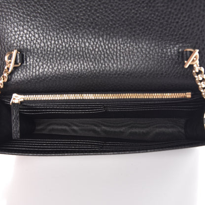 Gucci Dollar Calfskin Interlocking G Chain Wallet Black 5 of 8