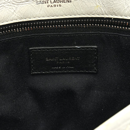 Saint Laurent Crinkled Calfskin Matelasse Monogram Medium Niki Chain Satchel Crema Soft 6 of 8