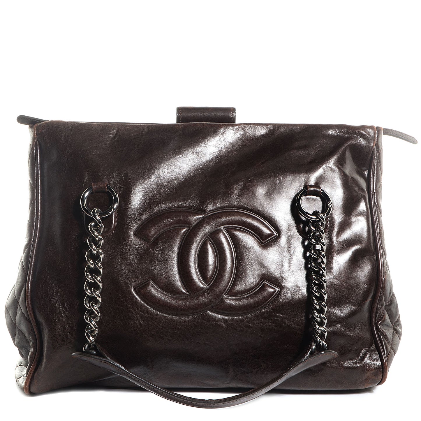 Calfskin Medium Perfect Day Tote Dark Brown