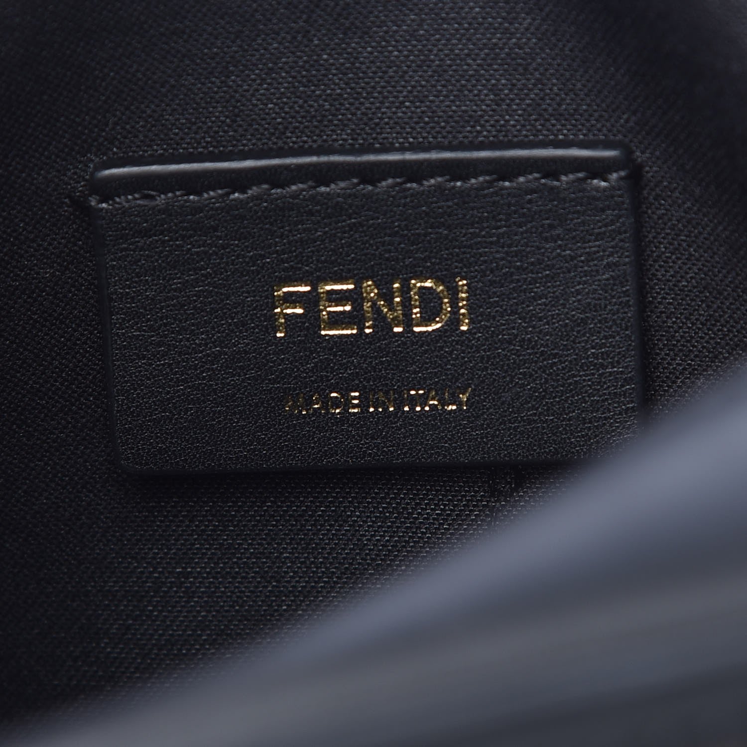 Fendi Glazed Fabric Vitello Century FF 1974 Stamp Patch Mini Camera Case Mogano Panna Black 6 of 7