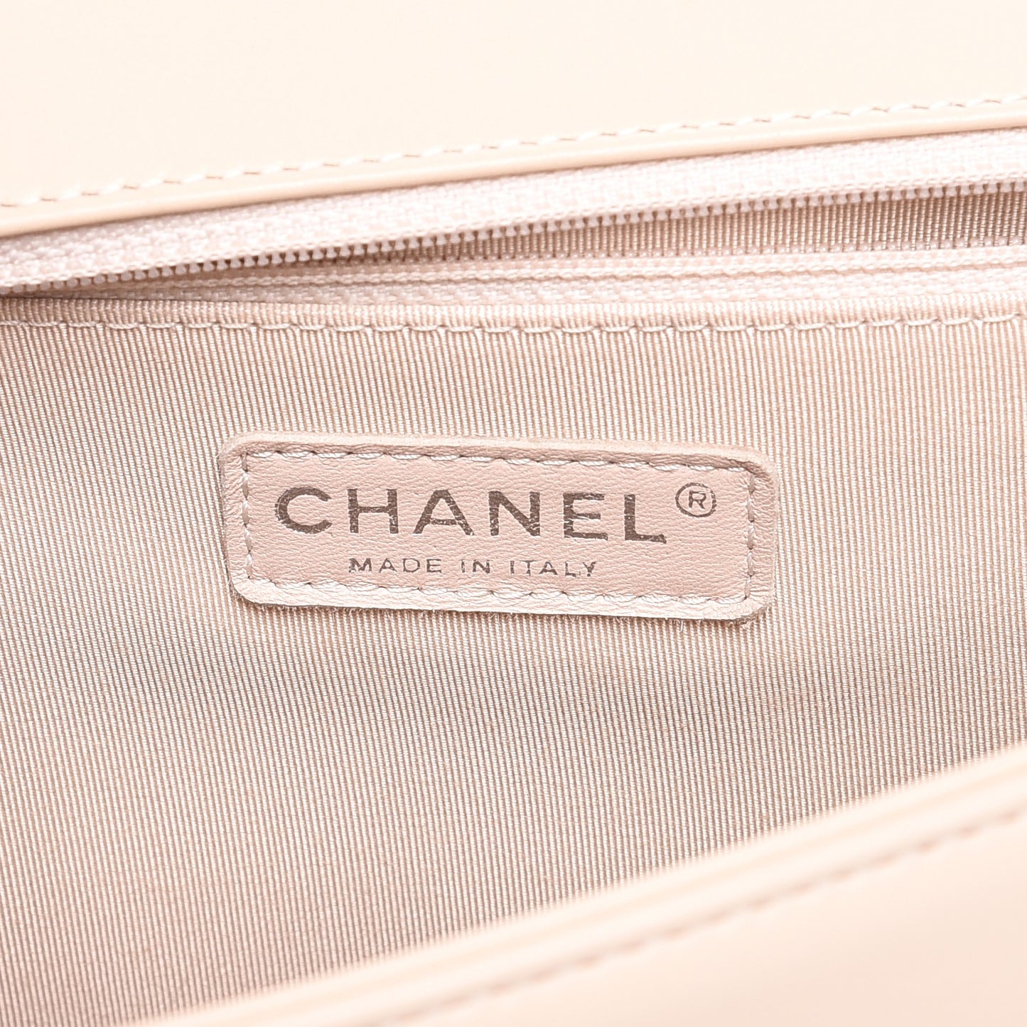 Lambskin Quilted Large Boy Flap Beige