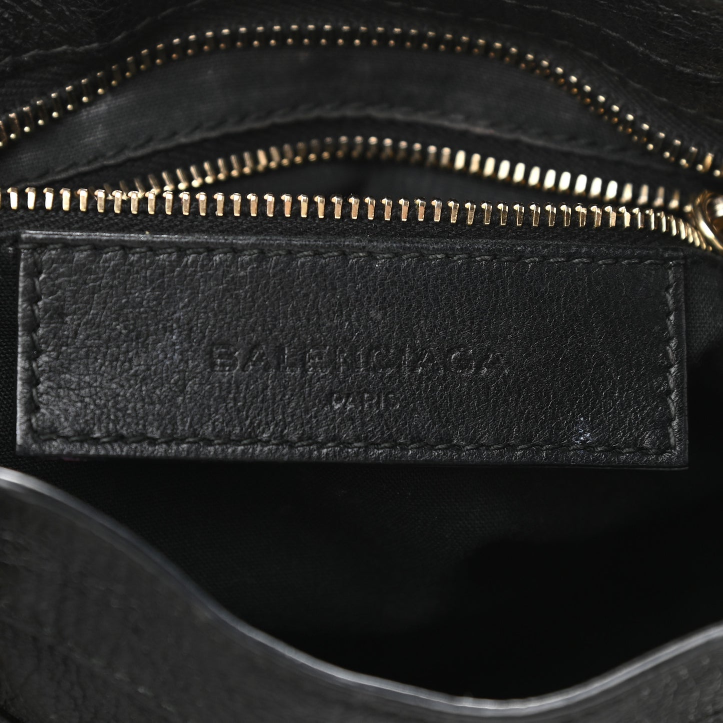 Chevre Gold Metallic Edge Hardware Mini City Black