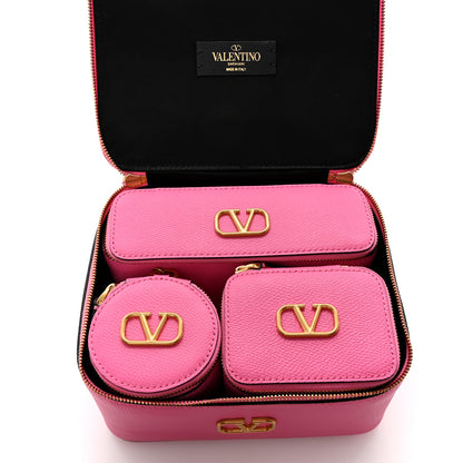 Valentino Garavani Grained Calfskin VLogo Signature Wash Bag Feminine Pink 6 of 10