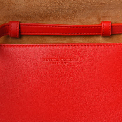 Bottega Veneta Lambskin Maxi Intrecciato Mini Cassette Crossbody Bag Bright Red 5 of 10