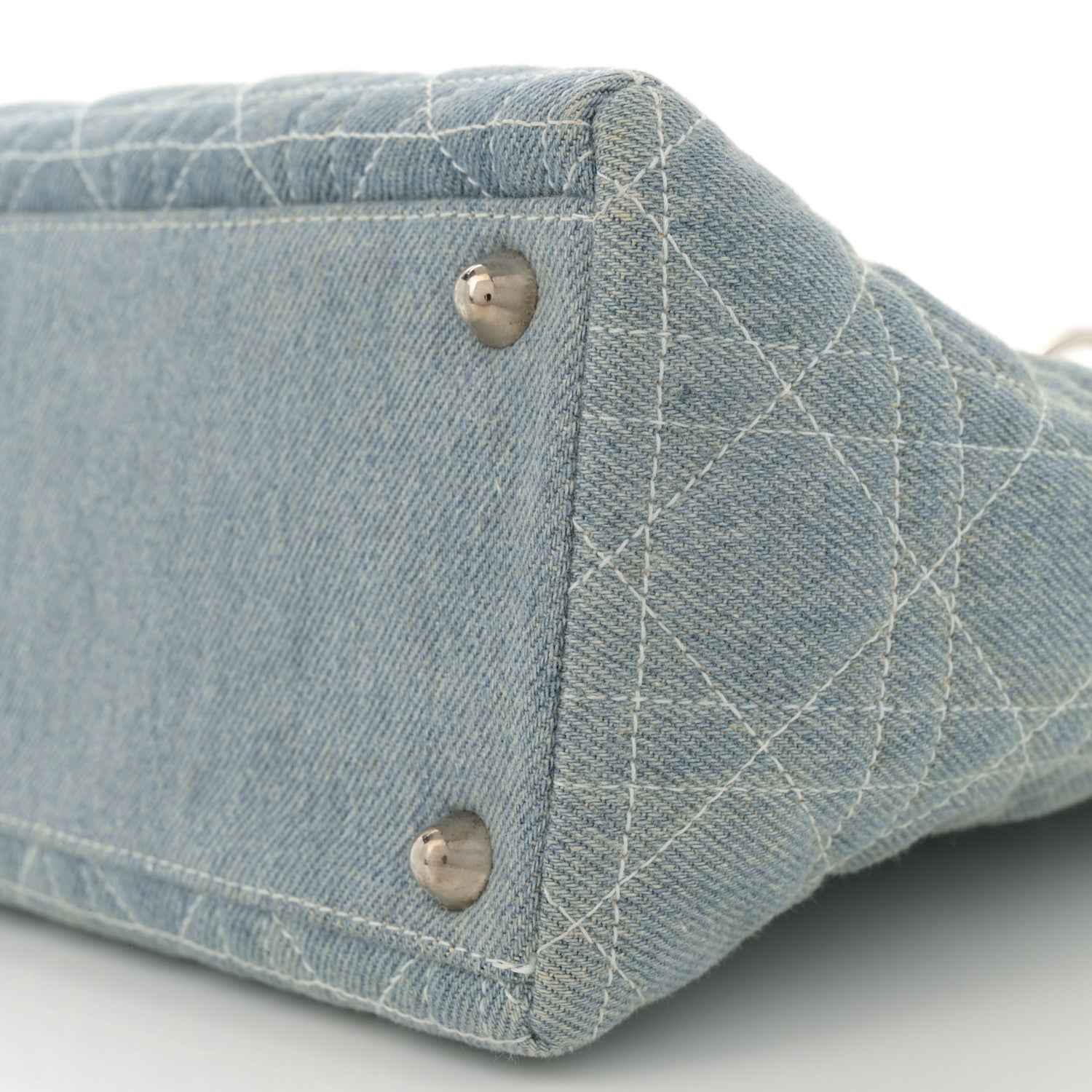 Christian Dior Denim Cannage Large Lady Dior Light Blue 10 of 12